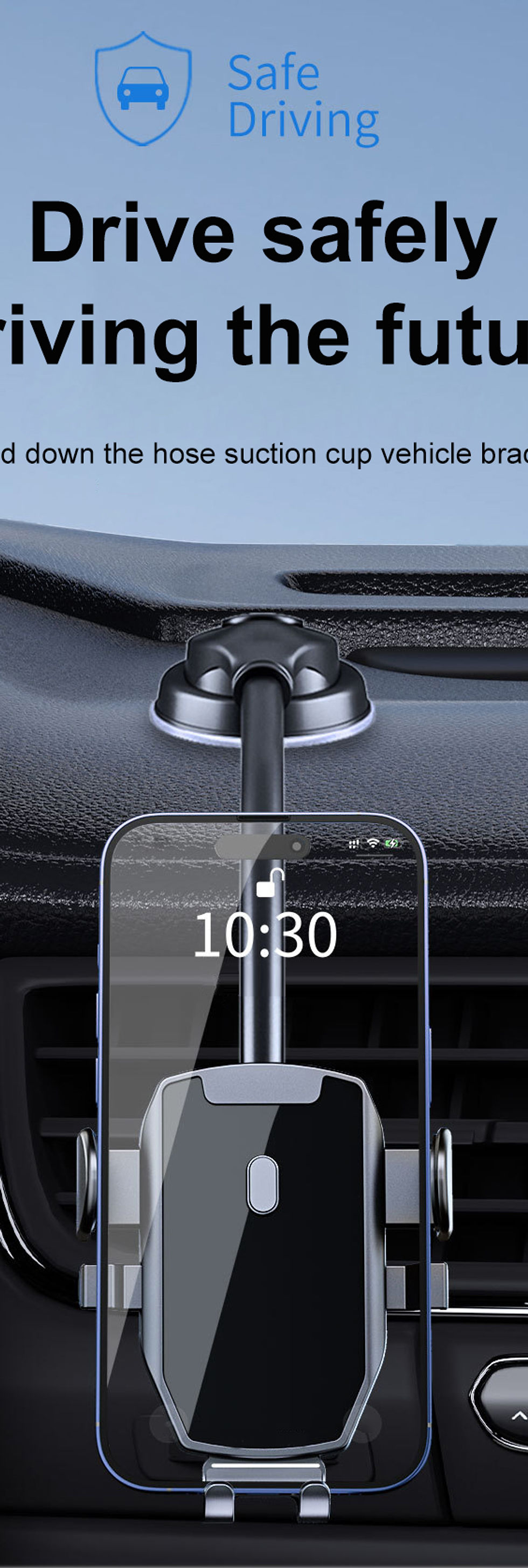 Thumbnail: Universal Car Phone Holder Dashboard Sucker Phone Holder For Car 360° Long Arm H