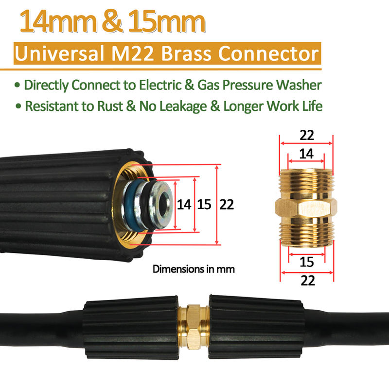 Thumbnail: High Pressure Washer Hose Cord Pipe Car Wash Water Cleaning Extension Hose M22-P