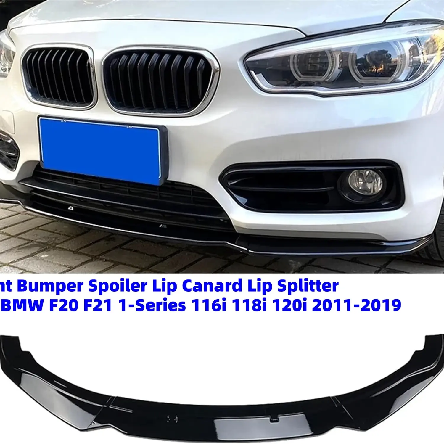 For BMW F20 F21 1-Series 116i 118i 120i 2011-2019 Car Front Bumper Spoiler Lip 3