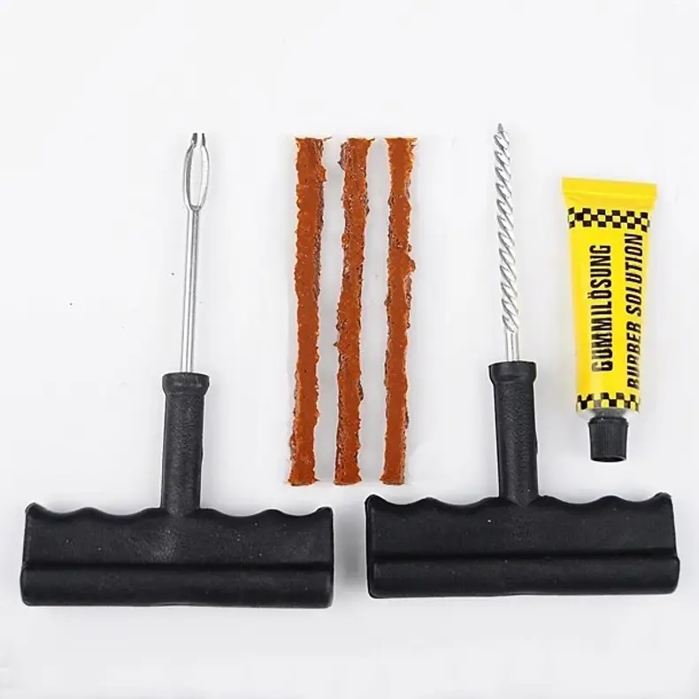 Thumbnail: Car Tire Repair Tool Kit with Rubber Strips Tubeless Tyre Puncture Studding Plug