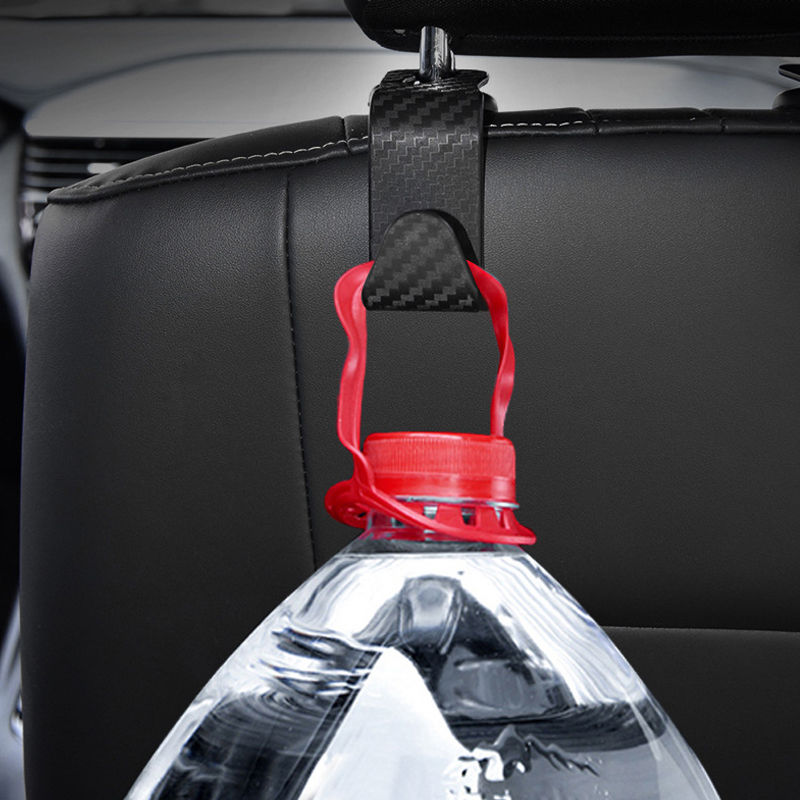 Thumbnail: 4Pcs Carbon Fibre Hook Car Seat Headrest Hook Auto Back Seat Organizer Hanger Ha