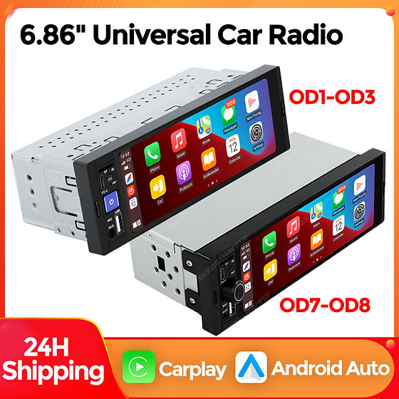 MEKEDE 6.86 Inch 1Din Carplay Android Auto Car Radio Multimedia 