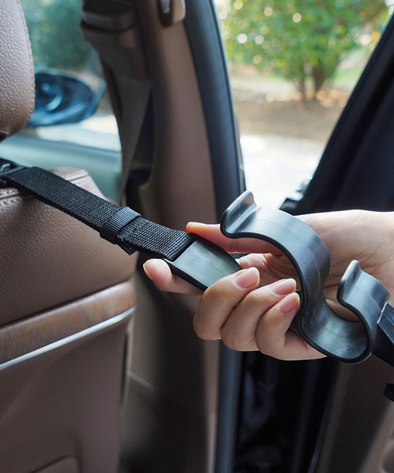 Thumbnail: 2pcs Car Back Seat Hook Multi-function Rear Seat Headrest Hanging Hook Umbrella