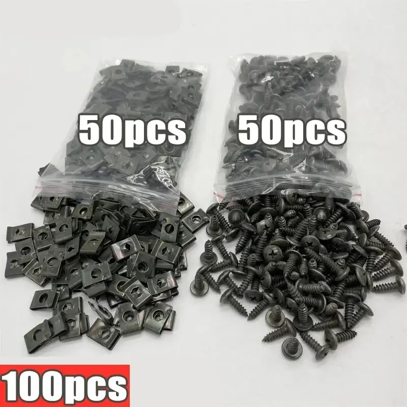Thumbnail: Mixed Car Motorcycles Metal Screw Tapping Fastener Clip U-Type Clip with Screw A