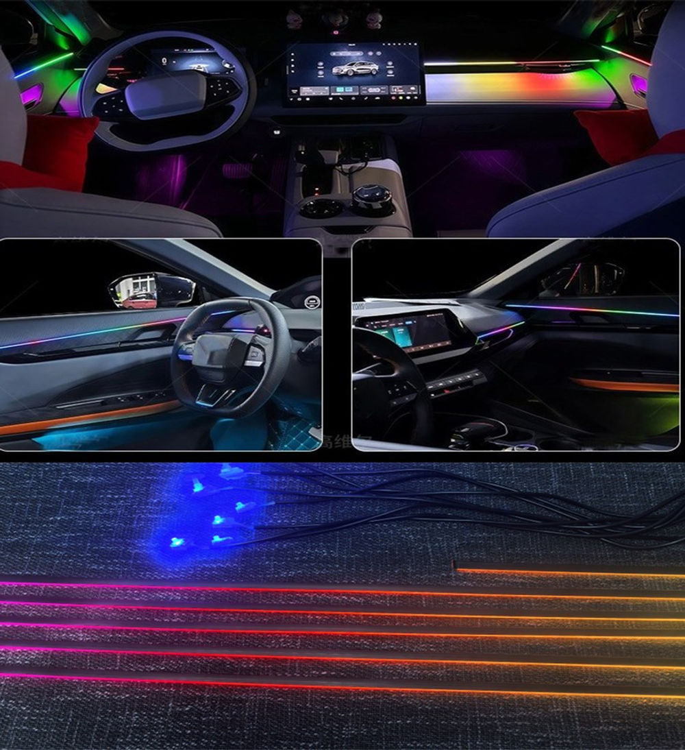 Universal Symphony Led Car Ambient Light RGB Color Acrylic Strip Streamer Interi