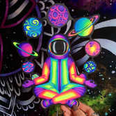 Brizbazaar art. Psychedelic Astronaut Art. Psychedelic Astronaut Tattoo. Psychedelic Meditating Astronaut Art. Psychedelic Meditating Astronaut Tattoo. Psychedelic Neon Art. Psychedelic Neon Decor. Astronaut decor. Psychedelic Astronaut t-shirt. trippy astronaut t-shirt. Astronaut gifts. Stoner art. electro threads clothing. electro threads art. iEDM clothing. iEDM art.
