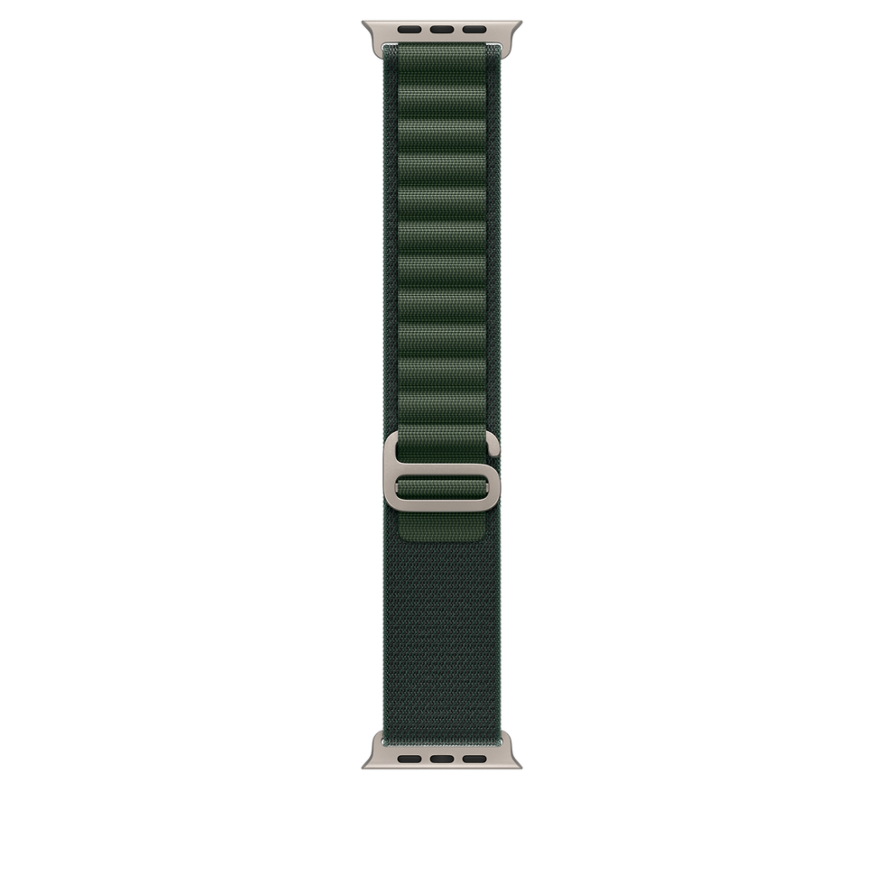 49mm Dark Green Alpine Loop - Medium - Natural Titanium Finish
