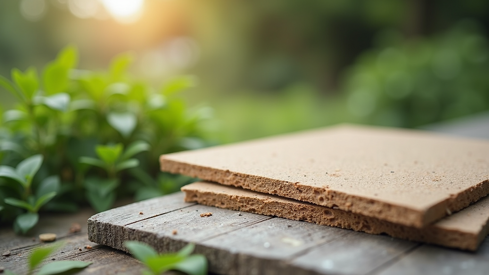 Close-up view of eco-friendly building materials