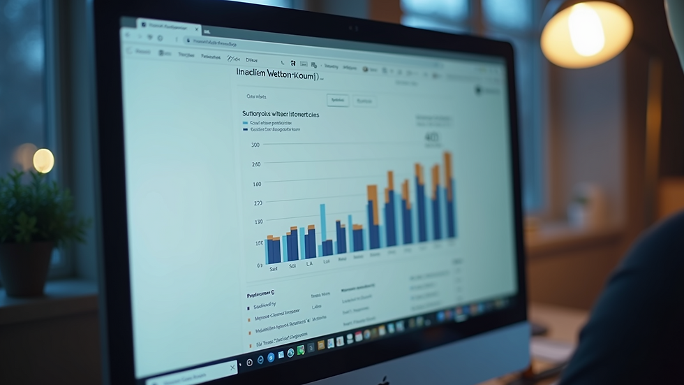 Close-up view of a computer screen displaying social media analytics