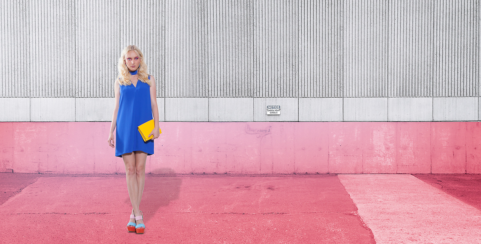 Fashion Model on Pink:Grey
