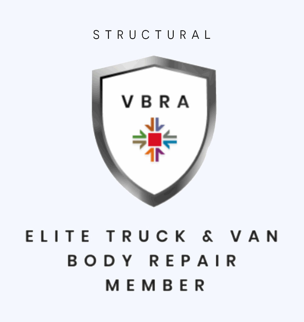 The VBRA Structural Elite Truck and Van Body Repair Member logo showing MW Hull's affiliation and accreditation.