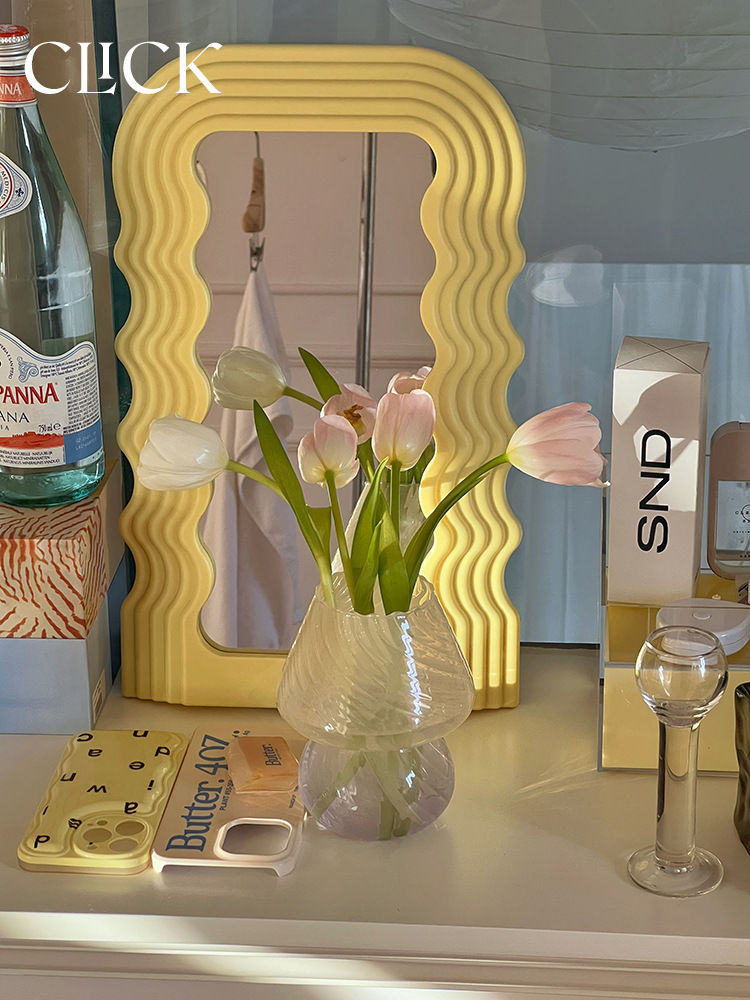 Thumbnail: Cute Glass Mushroom Table Lamp and Flower Vase Decor