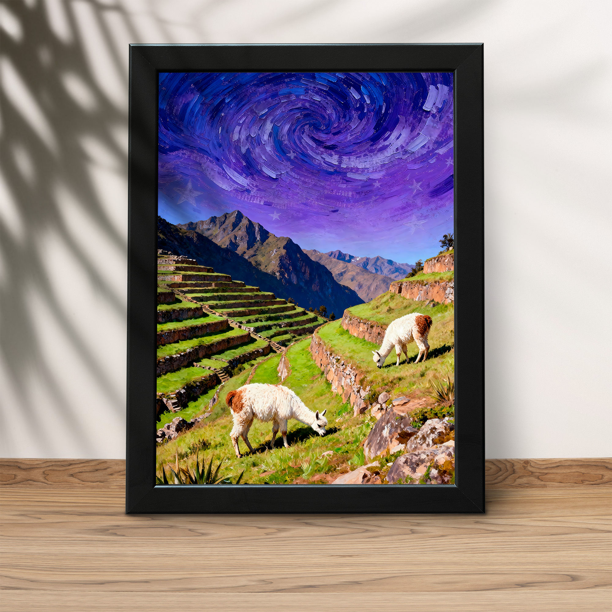 Arte De Quadro De Campo Com Montanhas E Ovelhas - Versão 1 - Parte 1