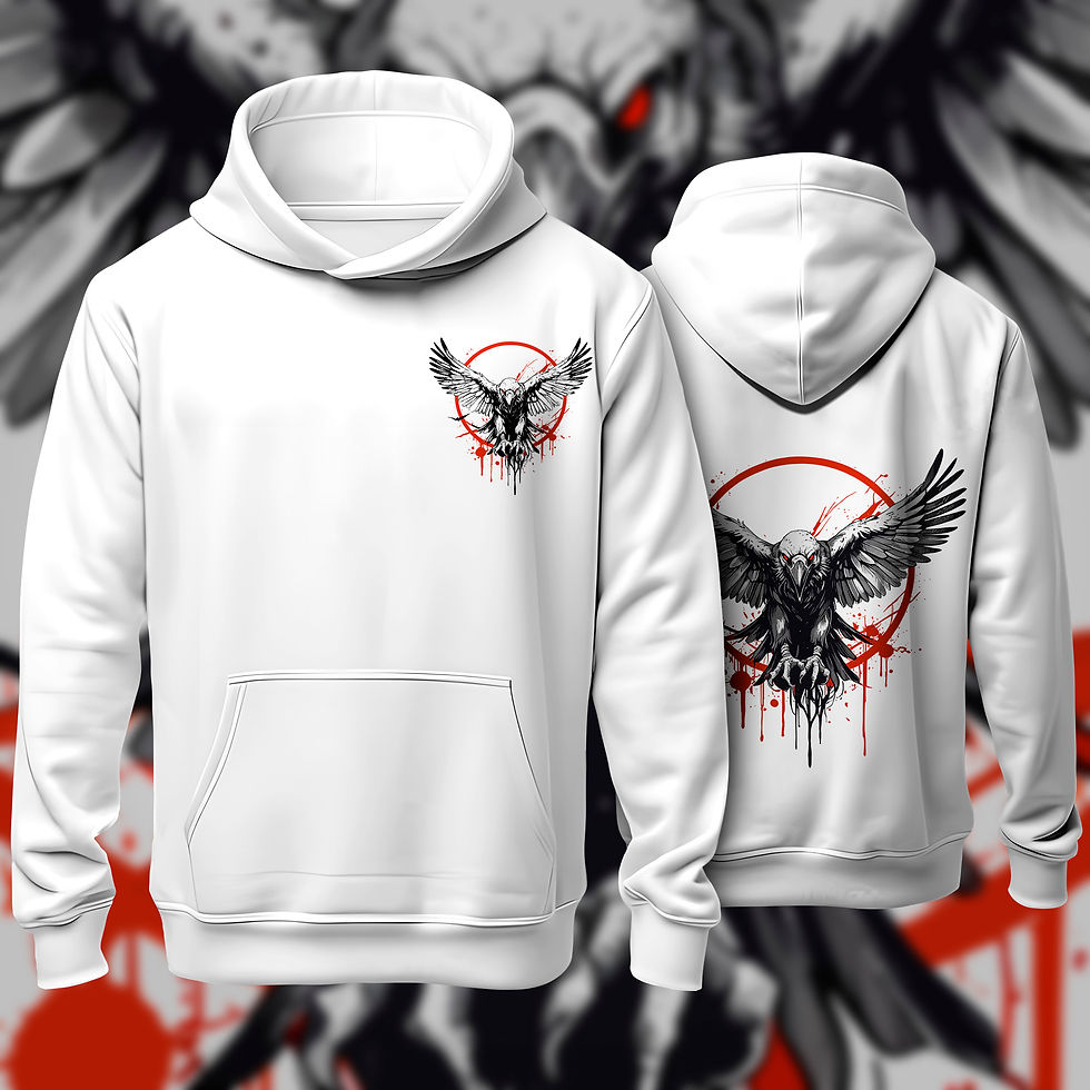 Miniatura: Hoodie branco com arte de coruja