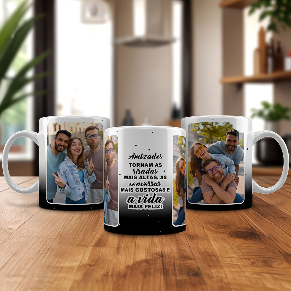 Miniatura: Canecas personalizadas com fotos de casal e texto romântico