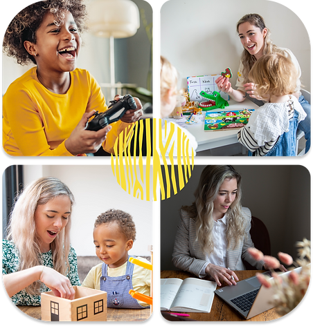 group of images of adults and kids