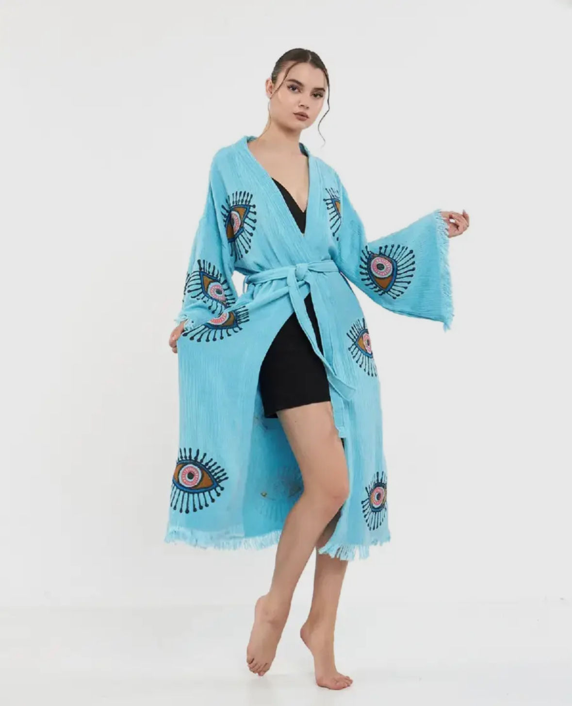 Evil Eye Turkish Robe - Turq