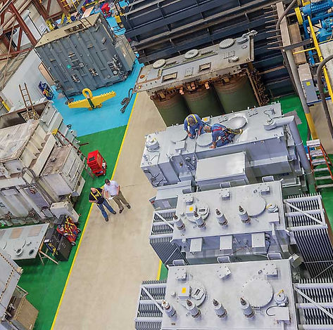 Dedicated winding facility with multiple winding machines and hydraulic equipment
