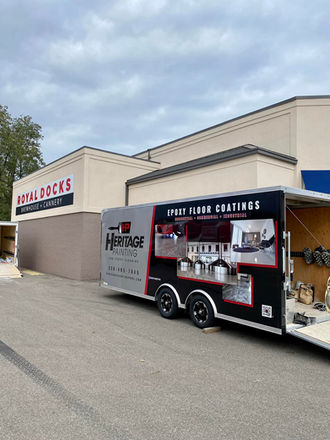 Hypersonic trailer parked outside retail rocks