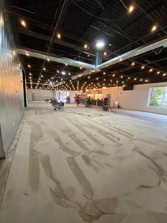 Large commercial space with new food grade floor coating