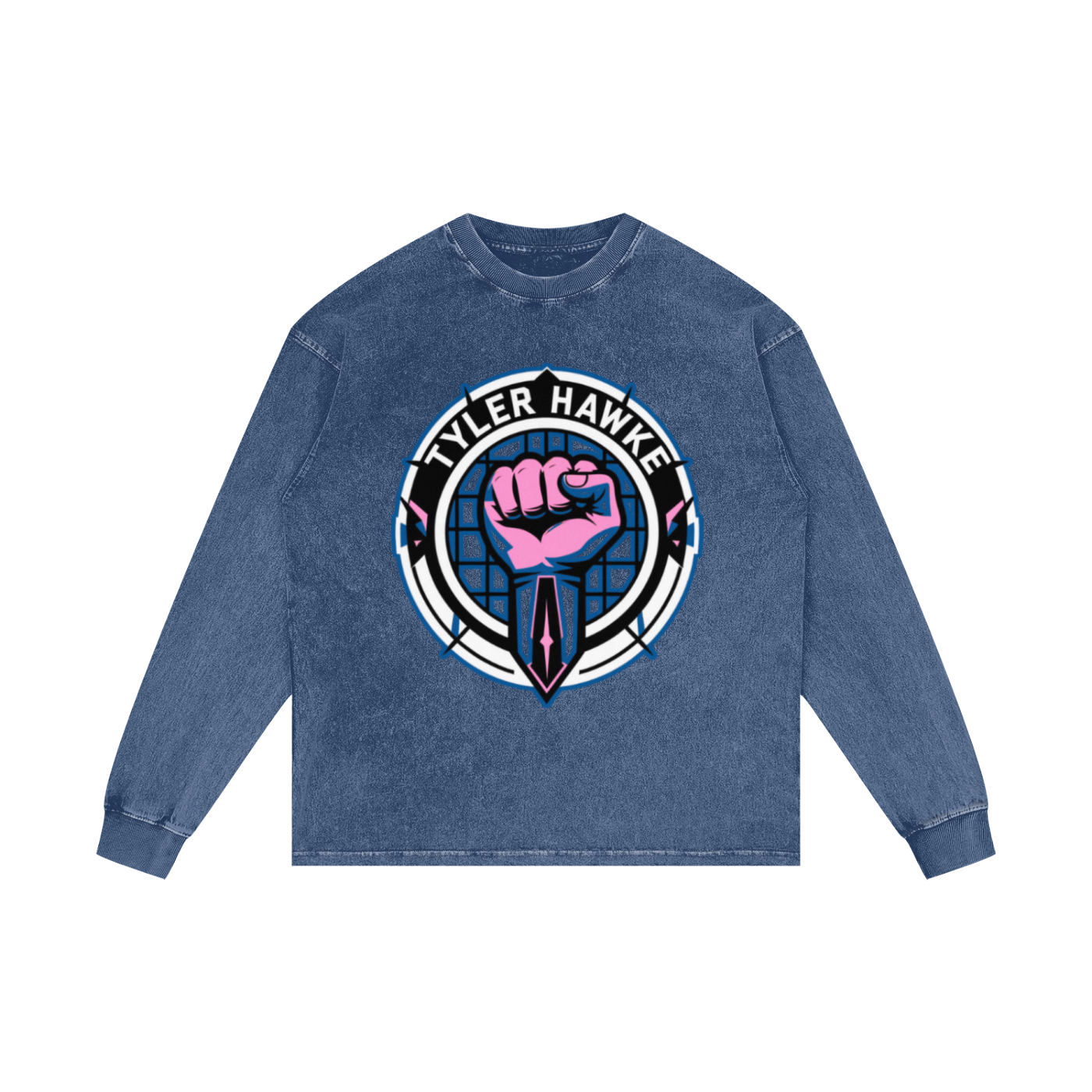 "Rebel" Tyler Hawke | Acid Wash Oversize Long Sleeve T-Shirt