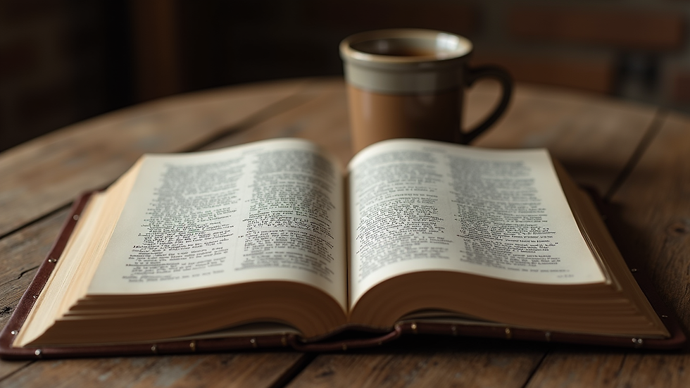 Eye-level view of open Hebrew Bible with notes