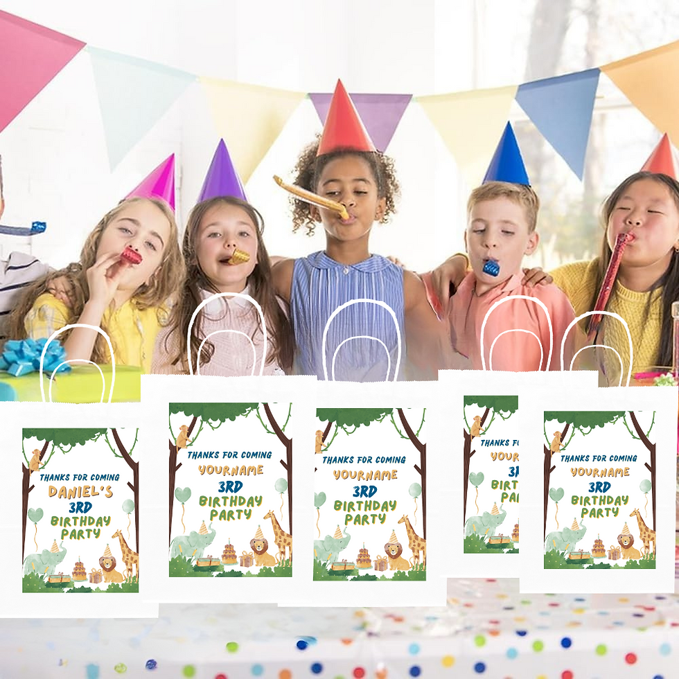 Thumbnail: Yellow  Nuts Personalized Return Gift Bag For kids Birthday Animal  The
