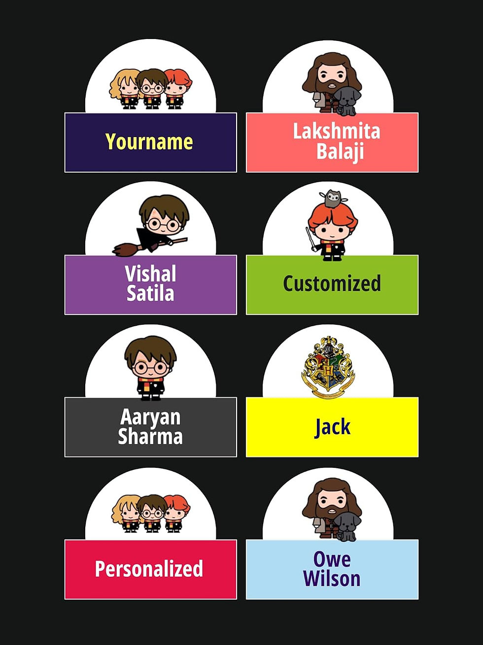 Yellow Nuts Personalized Name Stickers Kids Waterproof