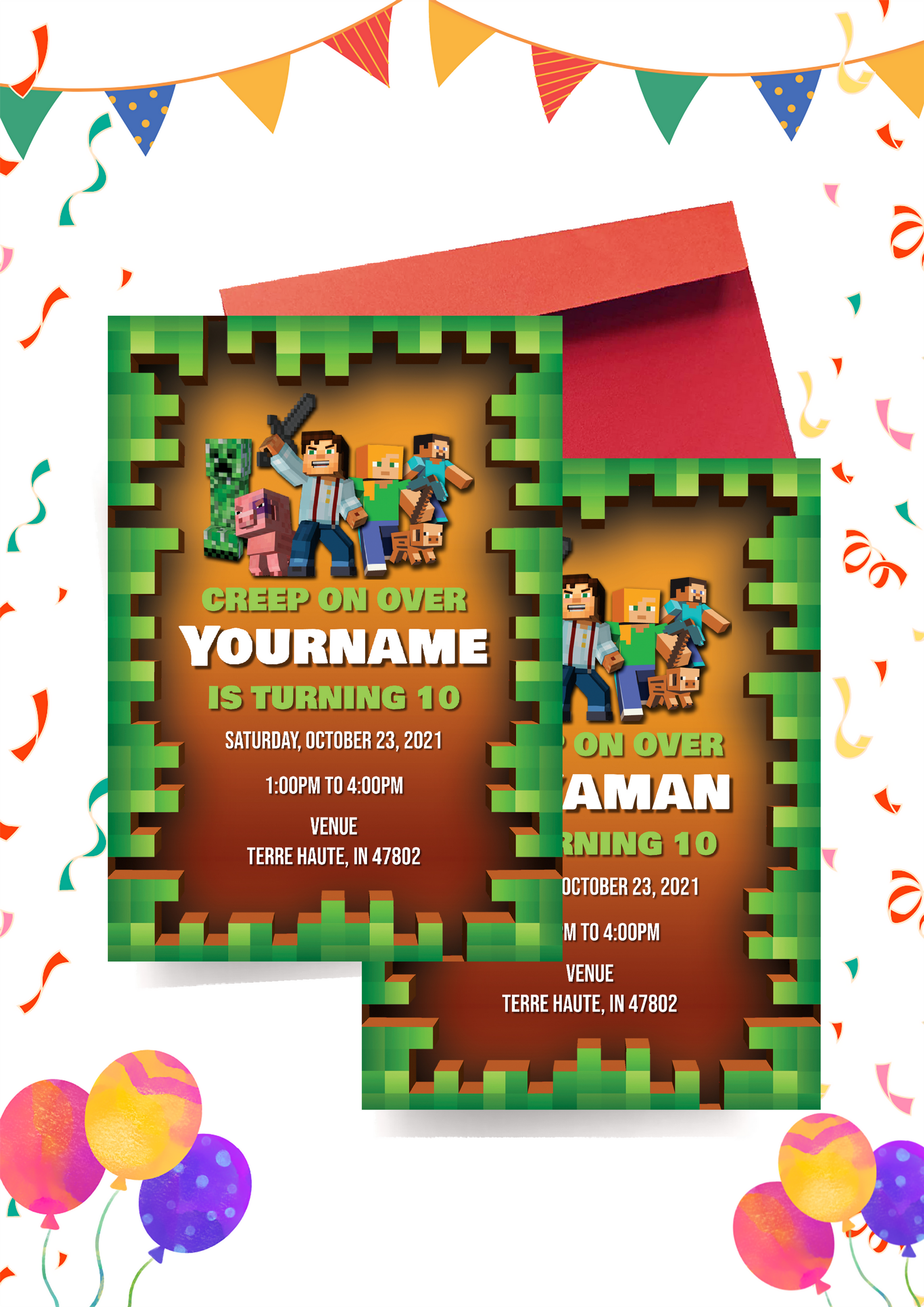 Yellow Nuts Birthday Invitation Cards For Kids Birthday Girls Boys