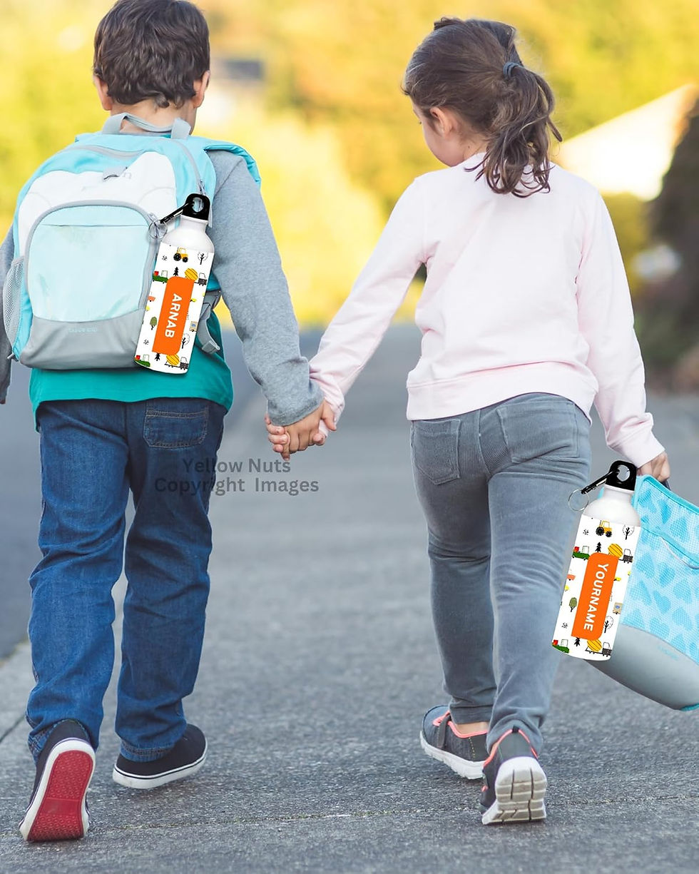 Thumbnail: Yellow Nuts Personalized Water Bottle For Kids Boys Girls