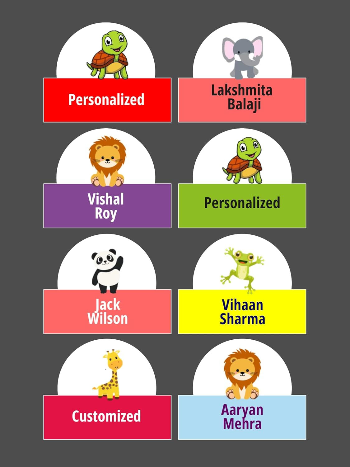 Yellow Nuts Personalized Name Stickers Kids Waterproof