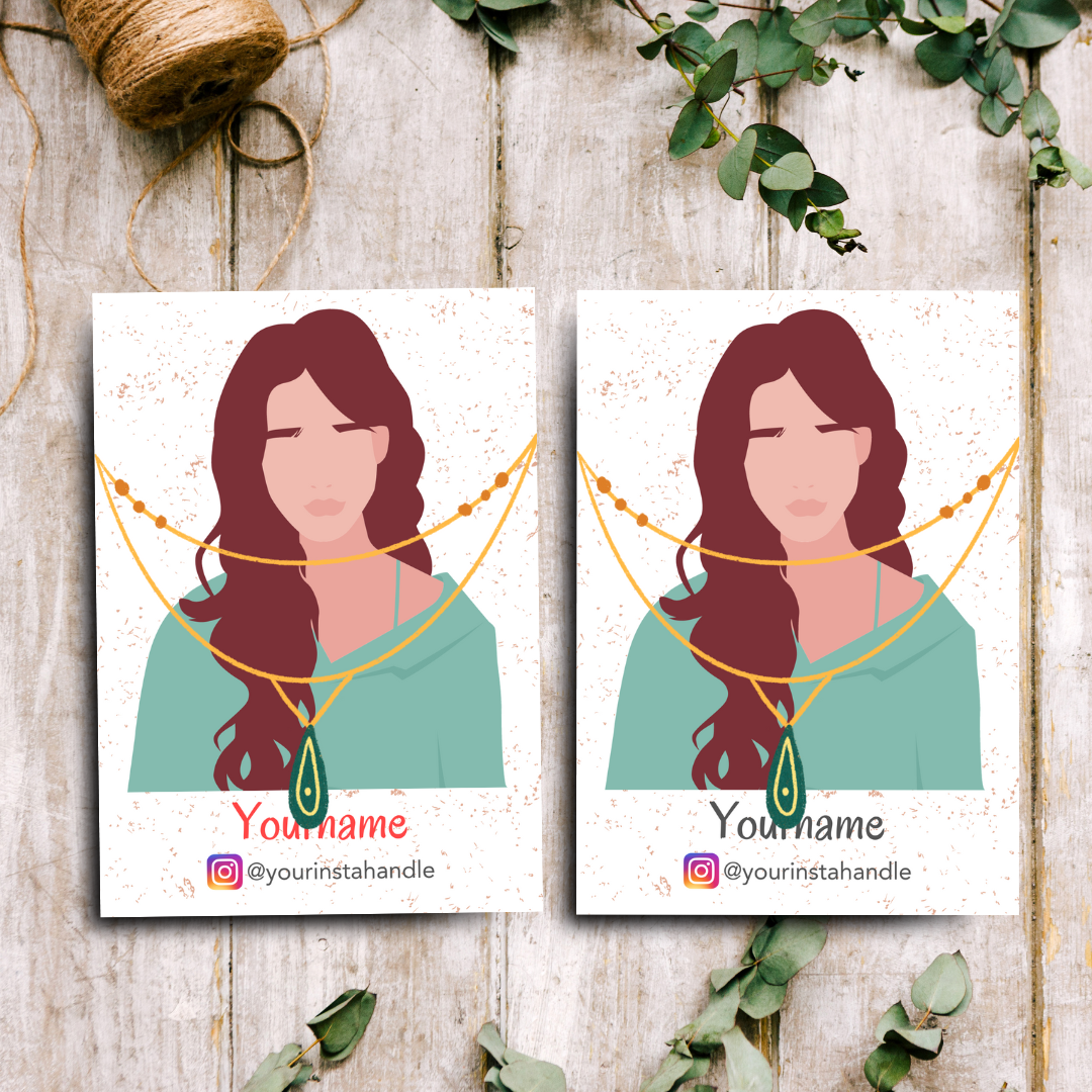 Yellow Nuts Personalized Necklace Pendant Display Cards