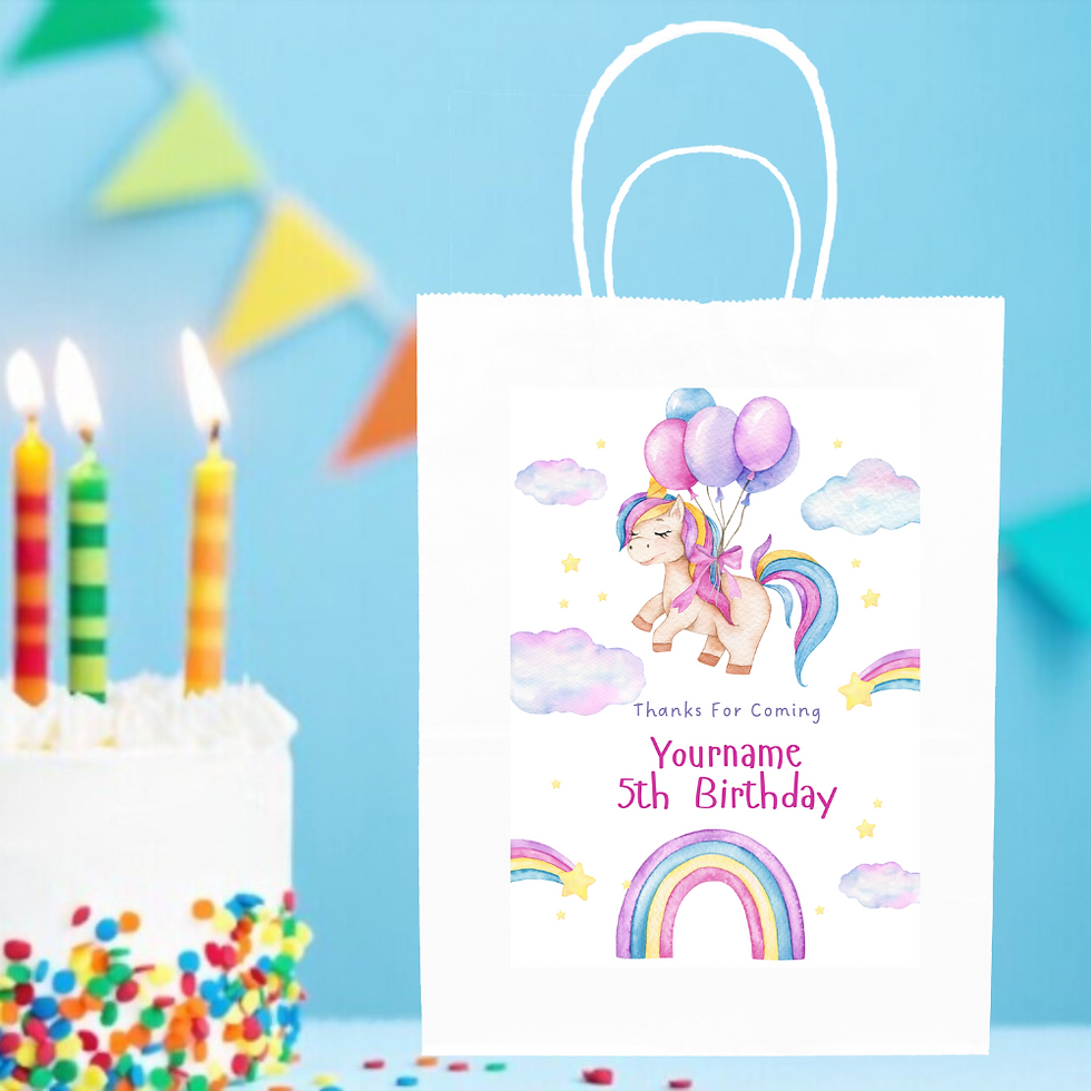 Thumbnail: Yellow  Nuts Personalized Return Gift Bag For kids Birthday Unicorn Them
