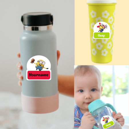 Thumbnail: Yellow Nuts Personalized Name Stickers Kids Waterproof