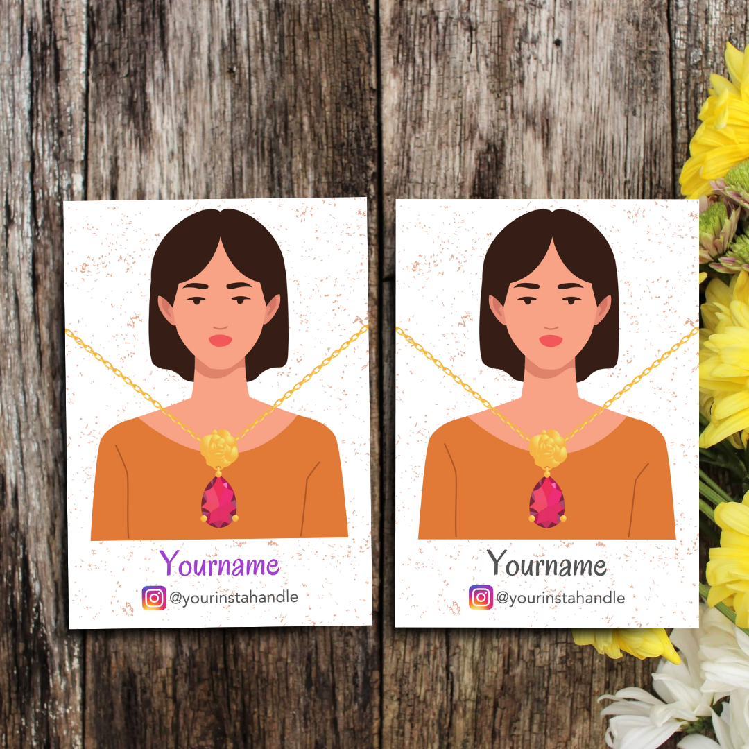 Yellow Nuts Personalized Necklace Pendant Display Cards