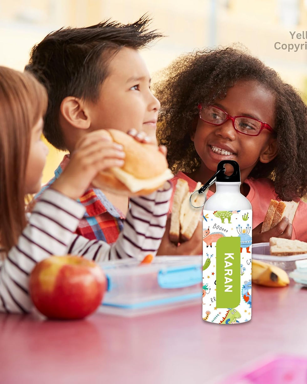 Thumbnail: Yellow Nuts Personalized Water Bottle For Kids Boys Girls
