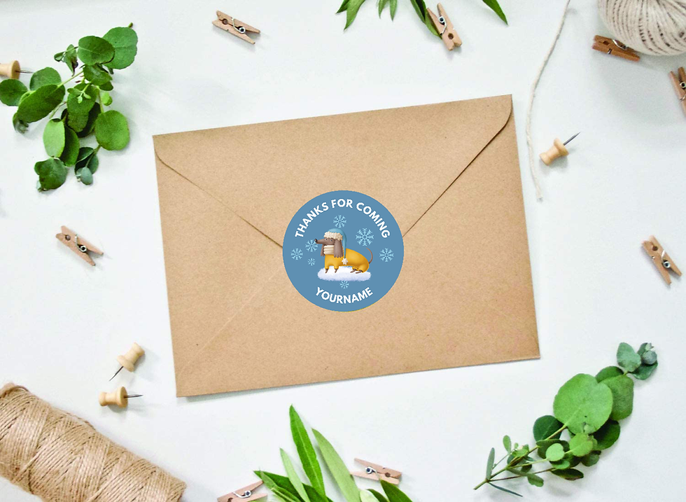 Thumbnail: Yellow Nuts Personalized Kids Theme Round Stickers Birthday Thank You Labels