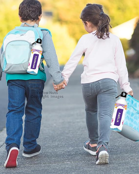 Thumbnail: Yellow Nuts Personalized Water Bottle For Kids Boys Girls
