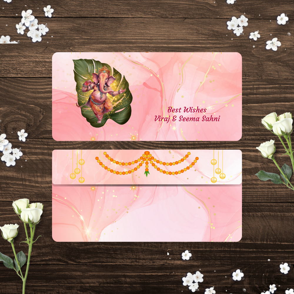 Yellow Nuts Personalized Shagun Cash Envelope