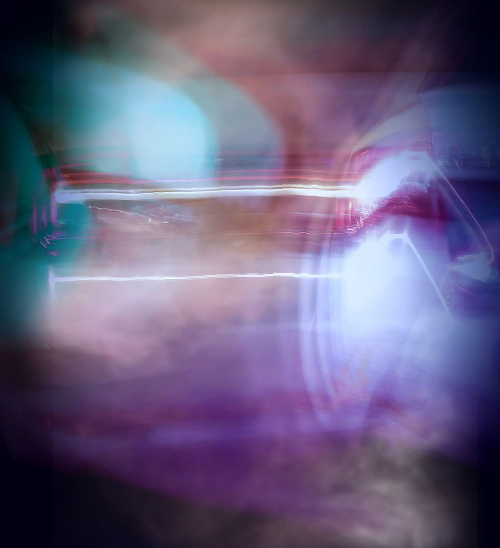 Abstract light trails, purple and blue hues