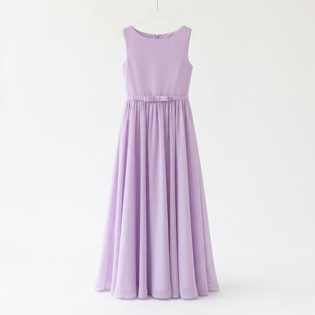 Abito Lungo da Cerimonia in Chiffon Lilla