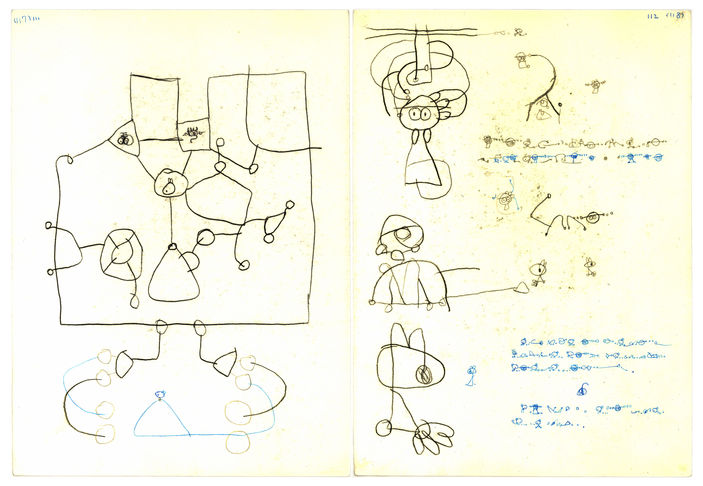 Original 2001 drawing of Tokki Code symbolic language from Winktokki Cosmos. From the 20,000-page archive (1998-Present). To be minted as NFT.