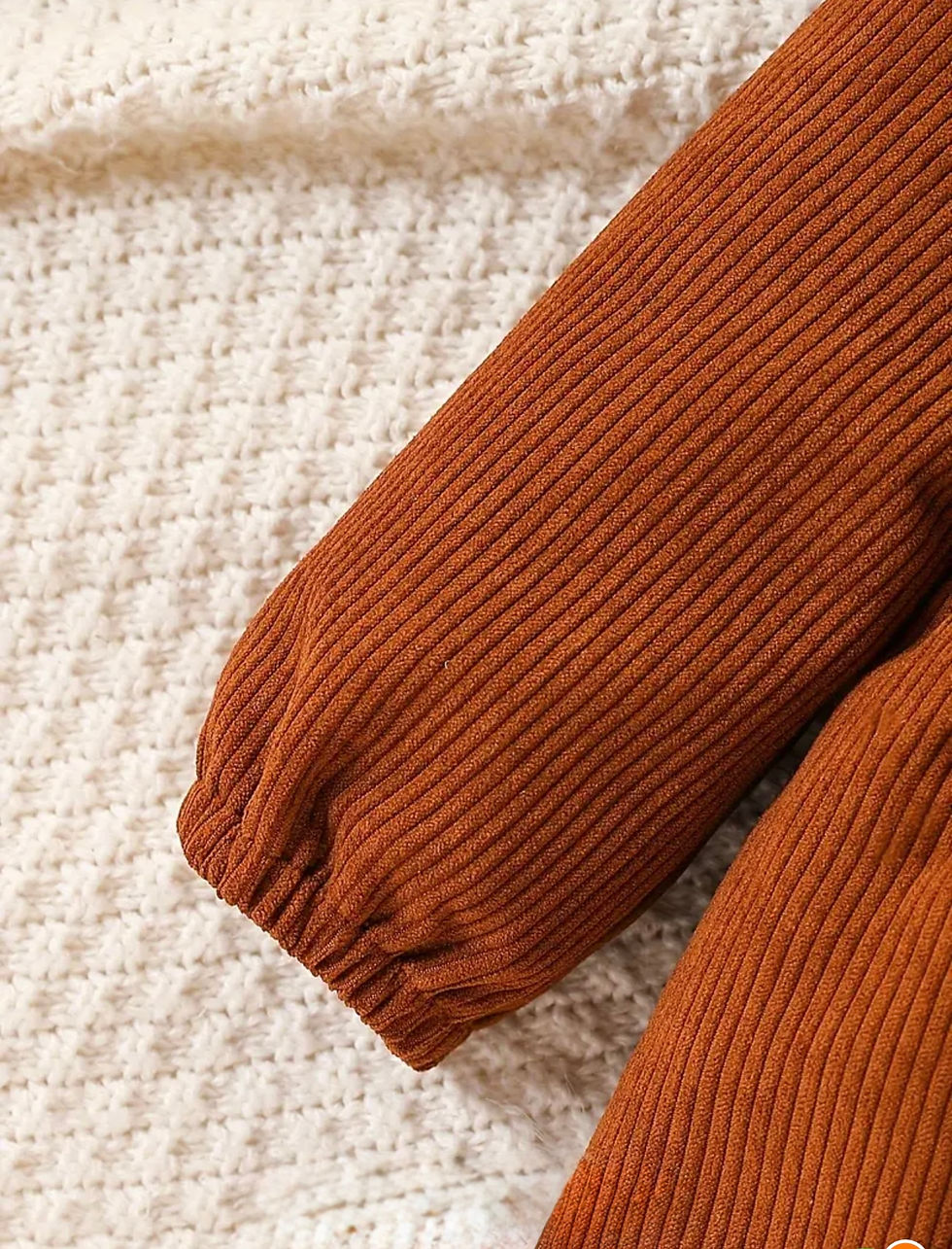 Thumbnail: Autumn Lace Corduroy Baby Dress(3-4 Years)