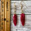 Thumbnail: Gold Filled Ruby Leaf Drop Earrings