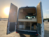 Sprinter camper van on beach