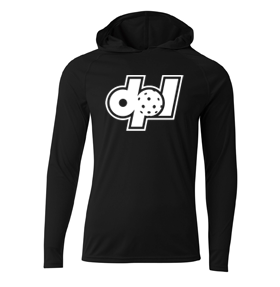 DPL-3 Black Dry Wicking Performance  Hooded Long SleeveT-shirt
