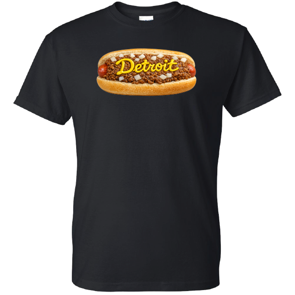 Detroit Shirt of The Day - T-shirt Detroit Hotdog  - Black