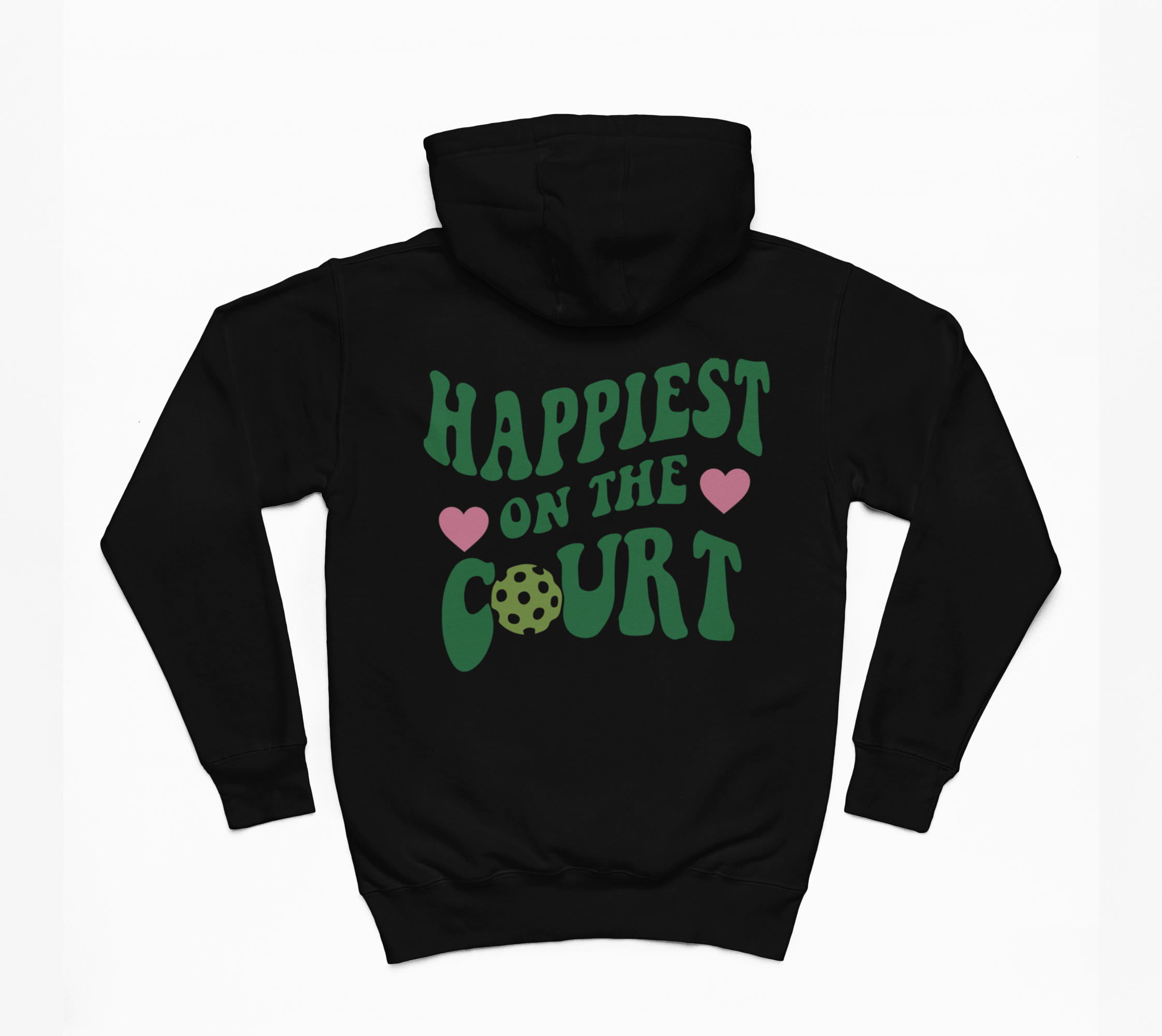 Bella + Canvas Happiest on the court Black Hoodie PB00014