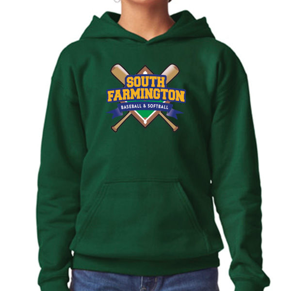 Thumbnail: South Farmington Baseball & Softball Youth Softstyle Hoodie - 7 Colors Available