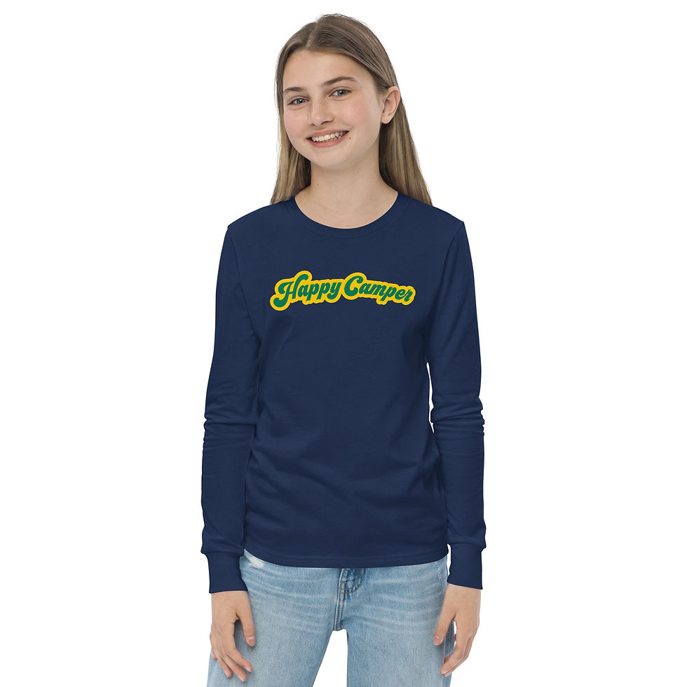 Thumbnail: Happy Camper - Youth long sleeve tee